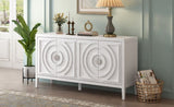 TREXM Retro Sideboard door with Circular Groove Design Round Metal Door Handle for Entrance, Dinning WF307723AAK