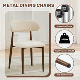 Dining Chairs Set of 2, Metal Kitchen Chairs with Modern Fabric Upholstered for Dining Room, Beige 49697766
