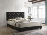 Modern PU Leather Upholstered Platform Bed Frame with Tall Padded Headboard, Tufted Panel Headboard, B2771P498507