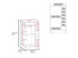 Natural Oak Corner Bar Cabinet with Wine Rack and Open Shelf B062P290259