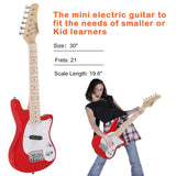 ZNTS 30in Maple Fingerboard Mini Electric Guitar Kit with 5W Amplifier Bag 71929574