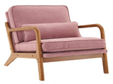 Oak Armrest Oak Upholstered Single Lounge Chair Indoor Lounge Chair Pink 54837956