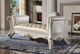 ZNTS ACME Vendome Bench, Synthetic Leather & Antique Pearl Finish BD01522