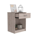 Eco Nightstand , End Table, Side Table Superior Top, One Drawer, Lower Shelf -Light Gray B07091852