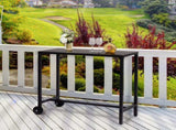 40" Outdoor Table with Wheels, Rectangle Narrow Counter Height Table, Ideal 56411537