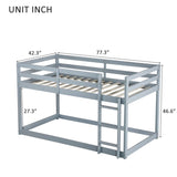 ZNTS Solid Wooden, Solid Rubber Wooden Twin over Twin Loft Bed with Ladder, with Bed Platform of W504P191663