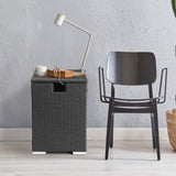40*40*57cm Iron Frame Gas Bottle Storage Rattan Side Table Black Gradient 71591038