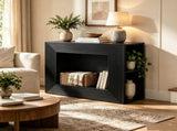Modern Square Open-Frame Console Table with Side Storage Shelves, RGB LED Lights, APP & Remote 69665592