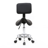 ZNTS Saddle Shape Adjustable Salon Stool with Back Black 77528035