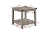 Rustic Gray Brown 3-Piece Cocktail Set Wooden Table Top Rectangular Coffee Table and Two Matching B011P244325