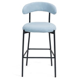26'' Counter height bar stools Teddy fabric cover kitchen island counter bar stool with black powder 75733996