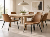 Modern PVC Upholstered Dining Chairs,Armless Side Chairs for Kitchen Dining Room, Set of 4, Grey & B347P613007
