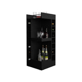 Lyman 46" Tall 3-Tier Corner Bar Cabinet with Fourteen Wine Bottle Cubbies, Living Room, Liquor B070P254769