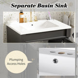 24'' Bathroom Vanity with Top Sink, 2-Tier Modern Bathroom Storage Cabinet, Single Sink Bathroom N710P190503B