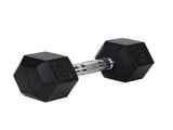 20LB HDRS Rubber Coated Solid Cast Iron Dumbbell with Contoured Chrome Handle, Hexagon 03299427