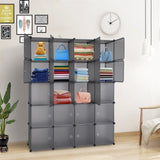 ZNTS 20 Cube Organizer Stackable Plastic Cube Storage Shelves Design Multifunctional Modular Closet 89154546