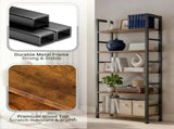 5-Tier Bookshelf 62"x24" Industrial Storage Shelf Free Standing Bookcase Metal Frame Bookcase with 82334729