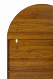 Hand-Carved Arched, Solid Wood Storage with Open Shelf & 2 Doors, Tall Narrow Accent W3123P485765