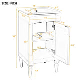 18-Inch Modern Bathroom Vanity with Sink, Modern Bathroom Storage Cabinet with Door, Freestanding N710P257401B