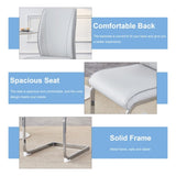 Luxury Simple Arch Chair - Set of 2 Light Gray PU Material High Resilience Dining Chair with Arched W1151P154870