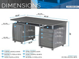 Complete Workstation Computer Desk with Storage, Grey 74539286