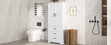 Tall Bathroom Storage Cabinet, Cabinet with Two Doors and Drawers, Adjustable Shelf, MDF Board, N725P206123K