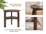 Solid Rubberwood Round End Table with 2-Tier Storage Shelf, Small Accent Side Table and Nightstand 73742081