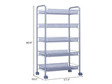 Honeycomb Mesh Style Five Layers Removable Storage Cart Silver 78183712