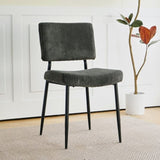 Modern Grey simple dining chair Fabric Upholstered Chairs home bedroom stool back dressing chair W210132726