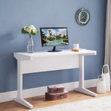 ZNTS Simple White Desk, Laptop Desk with I-Shaped Sturdy Legs B107130817