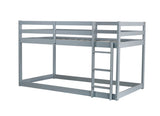 Solid Wooden, Solid Rubber Wooden Twin over Twin Loft Bed with Ladder, with Bed Platform of W504P191663