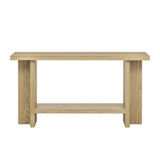 U_STYLE Vintage-Inspired and Ash Wood Veneer ConsoleTable with T-Leg Design,Suitable for N711P241289O