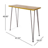 ZNTS DENALI INDUSTRIAL WOOD AND METAL BAR TABLE 61327.00