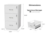 () 3-Drawer P2 Particleboard Melamine Wood Filing Cabinet with Embossed Design 55943648