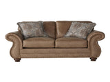 Leinster Faux Leather Sofa and Loveseat with Antique Bronze Nailheads T2574P196937