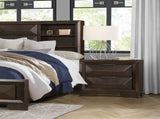 Contemporary Design 2-Drawers Nightstand 1pc Bedroom Furniture Warm Espresso Finish Raised Panel B011P225192