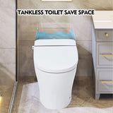 ZNTS Heated Seat Smart Toilet without Bidet, Upmarket Compact Dual Flush Toilet 1/1.28 GPF, Tank less WF314230AAA