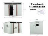 6ft x 5ft Outdoor Metal Storage Shed With window and Metal foundation White W54071042