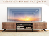 Oak Mid-Century Modern TV Stand for 65-Inch TVs, 210 lbs Capacity Media Console with Storage 43045845