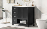 36" Bathroom Vanity with Sink Top, Bathroom Vanity Cabinet with Two Doors and Two Drawers, Solid N725P245278B