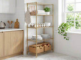 5-layer display rack with adjustable layer spacing, plug-in deformable structure, adjustable feet, 43103074