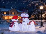Set of 3 Lighted Snowman Family Christmas Yard Decorations, 4FT 3FT 2FT Pre-lit Pull Up Snowman with 22470567