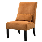 Pisano Contemporary Chenille Fabric Armless Accent Chair with Pillow, Orange T2574P164501