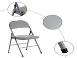 6pcs Elegant Foldable Iron & PVC Chairs for Convention & Exhibition Gray 82959016