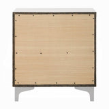 Modern Contemporary Bedroom Furniture White Finish Nightstand of 2x Drawers Metal Legs Wooden 1pc B011P316891