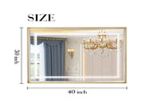 40*30inch LED Bathroom Beveled Mirror,3000-6000K Gradient Front and Backlit LED Mirror for W2091P214095