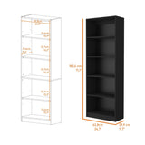 Sutton 4 Shelves Bookcase with Modern Storage Shelves B128P176161