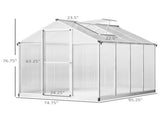 8ftx 6ft Walk-In Polycarbonate Greenhouse with Roof Vent -AS Prohibited by 10168437