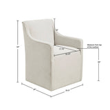 ZNTS Skirted Dining Arm Chair with Casters B035P203224