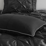 7 Piece Tufted Comforter Set Black Queen B03596935